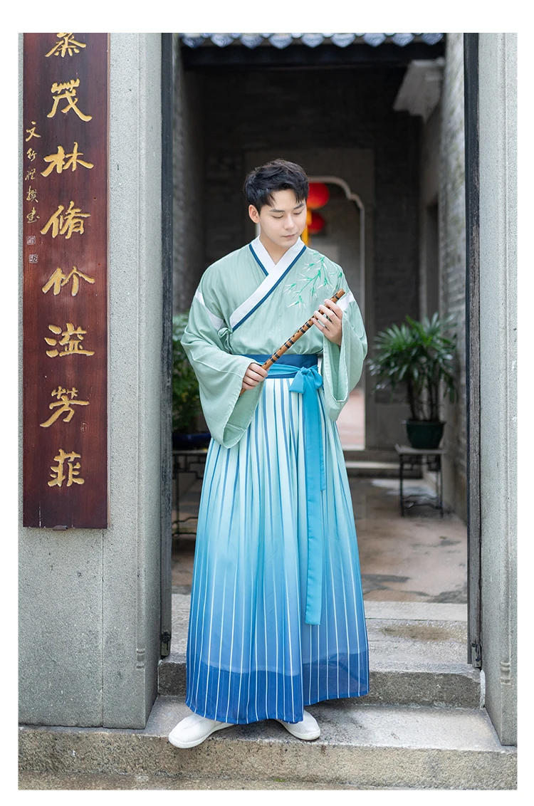Hantang Китайский народный праздник Men'S Hanfu вышитый воин сценические костюмы древний мужской костюм ханьфу DL4181