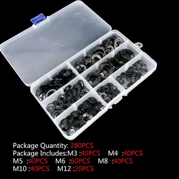 

260x Metal Starlock Push-on Locking Washer Speed Gasket Lock Clip Fastener Kit