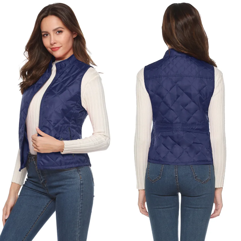 Jaycosin 2019 Winter Warm Casual Leisure Waistcoat Coat Women Thick Solid Color Jackets Comfortable Sleeveless Jacket Coat 31#4