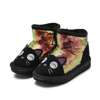 

winter baby boys girls shoes winter infants warm shoes Faux fur girls baby booties Leather boy baby boots