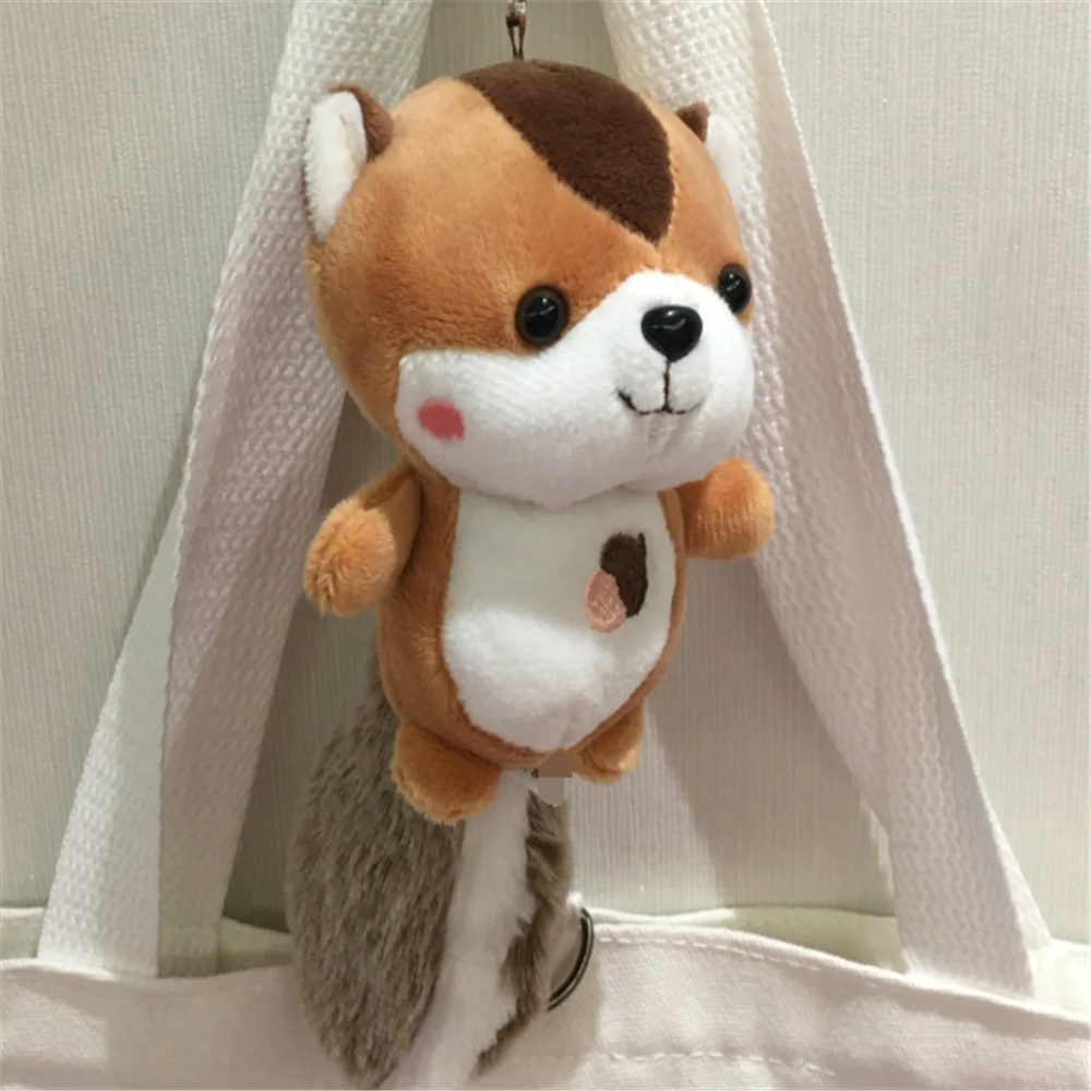 BIG 12CM Approx. Multi-Colors , Squirrel Stuffed Plush Toys , Key Chain Children's Gift Plush Dolls Toys 3