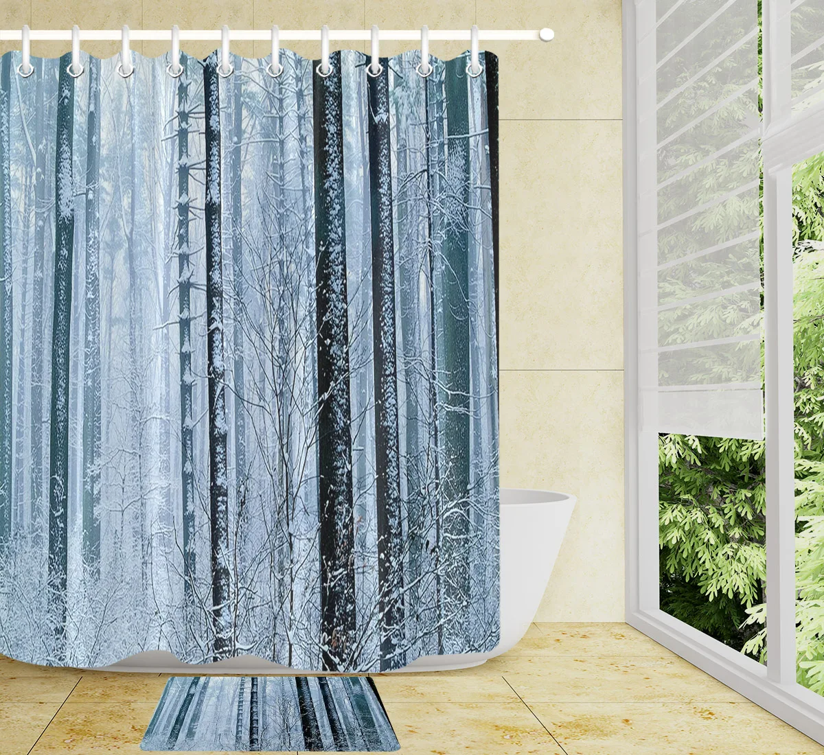 InterestPrint Shower Curtain Forest Animals Polyester Fabric Print Bathroom Bath Curtain 60x72 Inch Bath Room Decor InterestPrint Shower Curtain Forest Animals Polyester Fabric Print Bathroom Bath Curtain 60x72 Inch Bath Room Decor