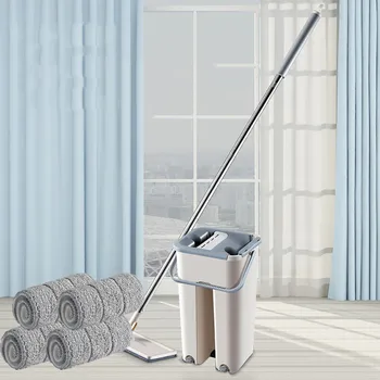 

Spray Magic Automatic Spin Mop Avoid Hand Washing Ultrafine Fiber Cleaning Cloth Home Kitchen Wooden Floor Replaceable 4x rag 9