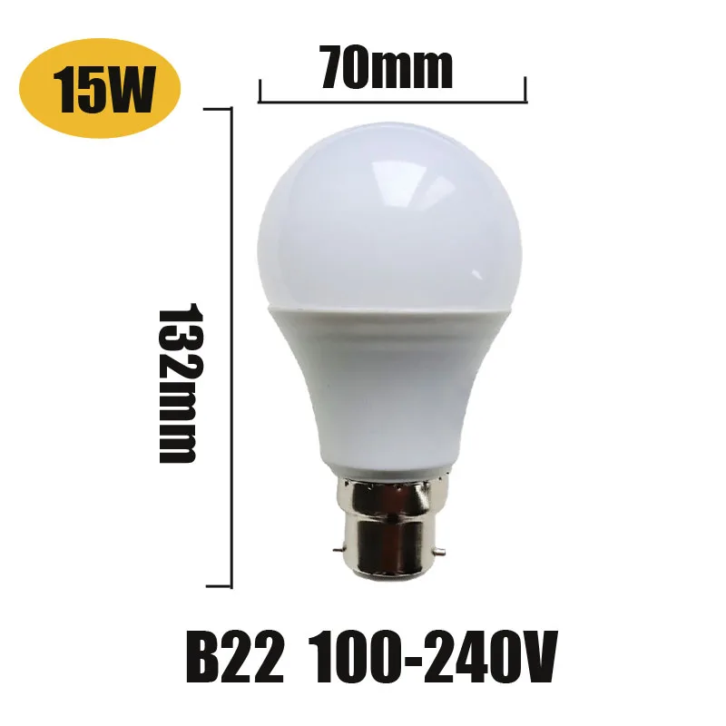15W B22 100-240V5pcs 5 шт.; ; детское нижнее белье светодиодный светильник SMD 2835 3 Вт, 5 Вт, 7 Вт, 9 Вт, 12 Вт, 15 Вт, 18 Вт, светодиодный лампы 110V 220V 230V 240V светодиодный B22 холодный белый теплое белое светодиодное освещение - Испускаемый цвет: 15W B22 100-240V5pcs