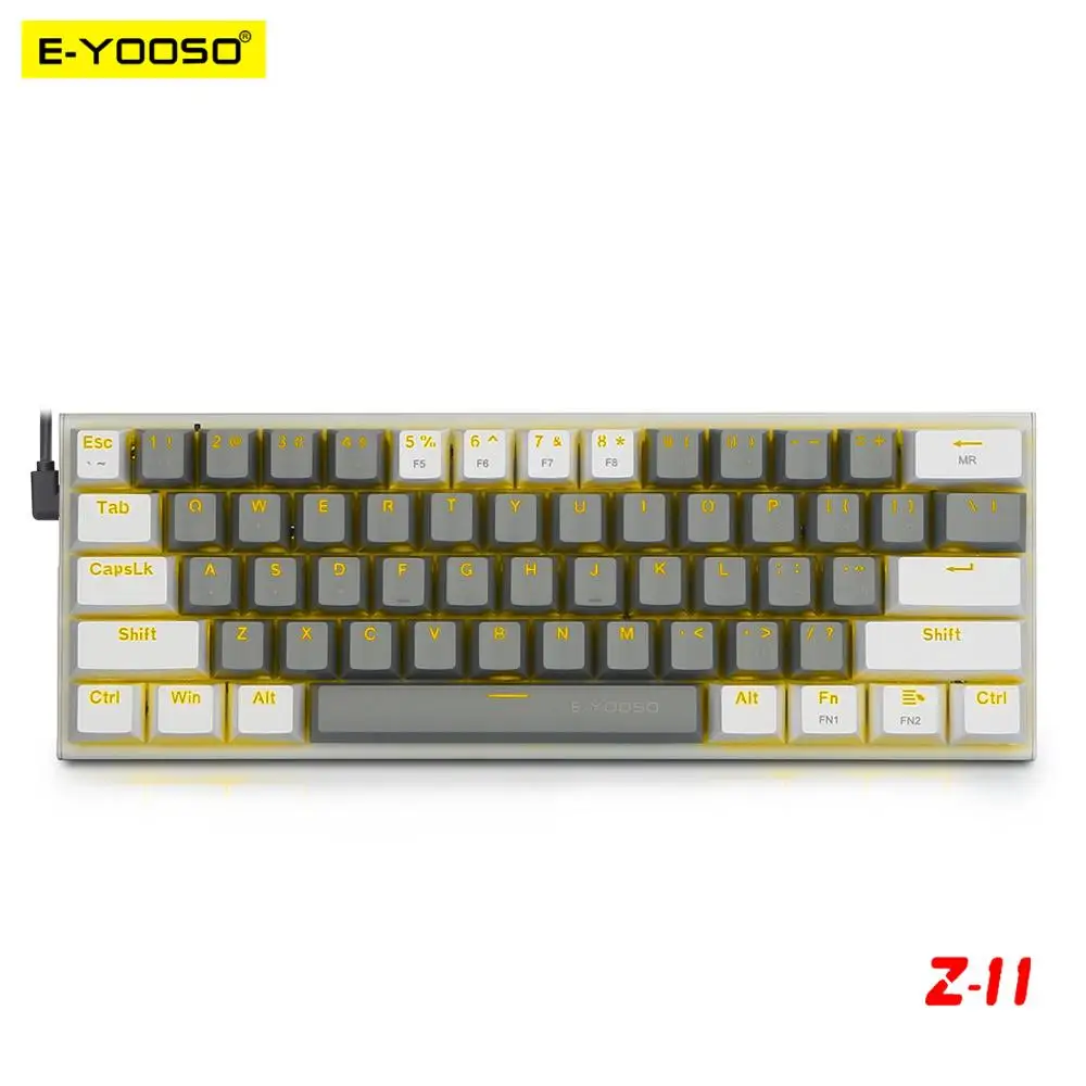 E-YOOSO Z11 USB 60% мини Механическая игровая клавиатура синий красный переключатель 61