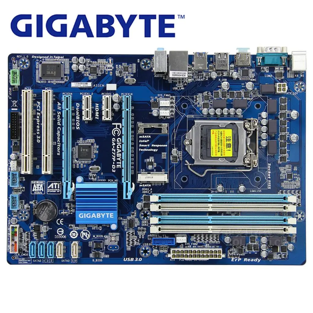 LGA1155 DDR3 для Intel Gigabyte GA-Z77P-D3 SATA3 материнская плата USB 3,0 Z77 Z77P-D3 Z77P D3 настольная материнская плата HDMI