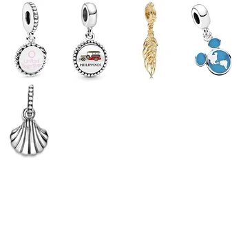 

NEW 2020 100% 925 Sterling Silver Digital Car Pendant Dangle Charm Fit Diy Women Europe Original Bracelet Fashion Jewelry Gift