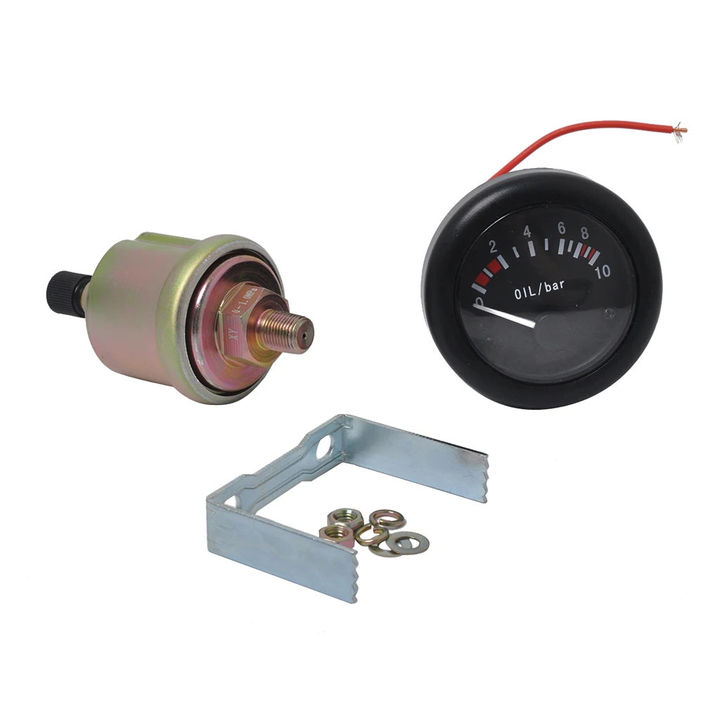 LED Backlight Oil Pressure Gauge Meter Φ52mm(2”) w/ NPT1/8 Sensor for Boat Marine Yacht