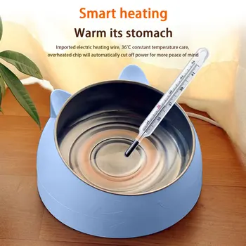 

Pet Thermal Bowls Water Heat Bowl Pet Water Heated Bowl Bird Food Basin Removable Rabbit Stainless Steel Thermal Bowls Pet Lover
