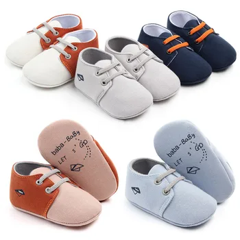 

2020 Infant Babies Boy Girl Shoes Sole Soft Canvas Solid Footwear For Newborns Toddler Crib Moccasins 5 Colors Available
