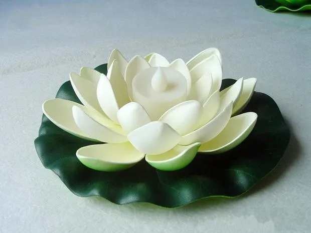 

Artificial LED Candle Floating Lotus Flower With Colorful Changed Lights For Birthday Wedding Party Decorations Supplies Ornamen