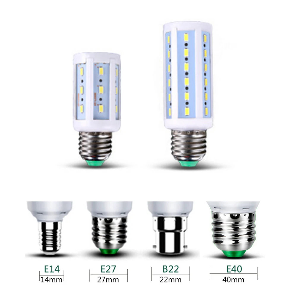 AC85-265V E27 B22 E40 E14 светодиодный лампы 5730 2835SMD 5 Вт-150 Вт Светодиодная лампа “Кукуруза” лампа Энергосберегающая лампа для домашний декоративный свет