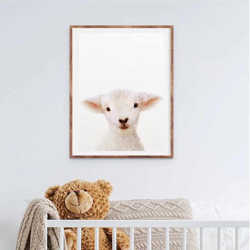 Baby Animal Lamb Canvas Print Nursery Wall Decoration