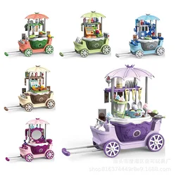 Chariot à jouets, Simulation de coiffeuse, chariot à glace de cuisine, voiture de bébé princesse, jouet pour enfants, cadeau de noël 