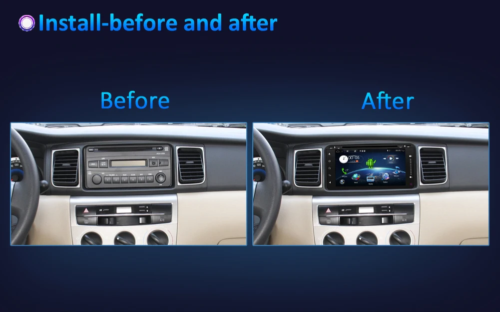 Top Octa Core Android 9.0 For Toyota Car DVD Player 200*100mm with Wifi BT SWC RDS FM AM Support DAB+ OBD 4G Double Din 32G ROM 0