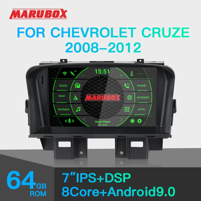 Штатная магнитола для Chevrolet Cruze 2008 2012 MARUBOX KD7047 Штатное головное устройство Android 9.0