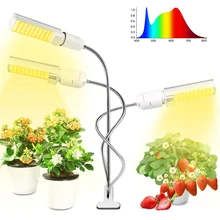 

3 Head 132 LED Beads Plant Light Succulent Growth Fill Light 7 Clip Plant Growth Lighting Fill Light