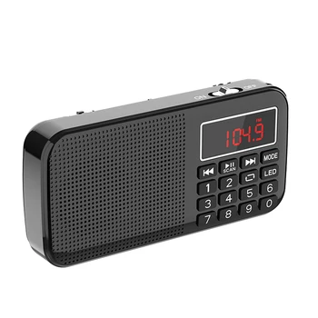 

MP3 Music Player Speaker Portable Mini FM Radio Auto Scan with 18650 Battery and TF Card Slot and Flashlight