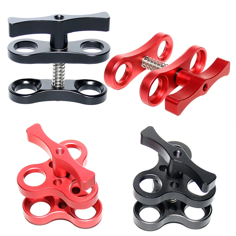 Nitescuba 2 Two Holes Clip Clamp Tripod Butterfly For Ball Head Mount Light Arm Bracket Connector Mount Adapter For Gopro Camera Sports Camcorder Cases Aliexpress