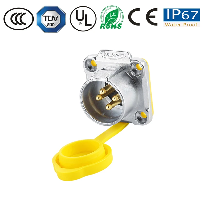 Водонепроницаемый разъем M20 4 pin IP67 pastic female plug Мужской Разъем Электроника powercon монитор/ТВ кабель питания/панельный разъем
