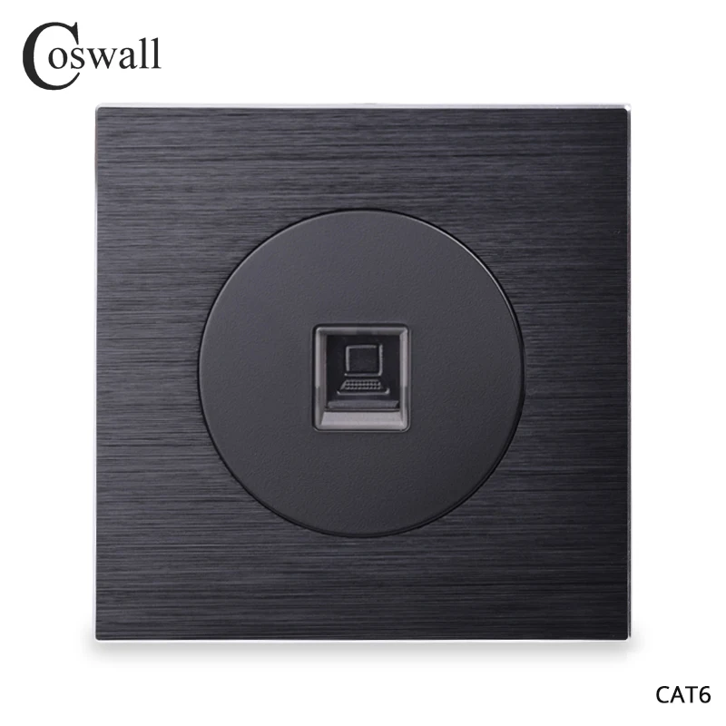 Coswall Алюминий Панель CAT6E RJ45 интернет-разъем розетки инструмент-быструю