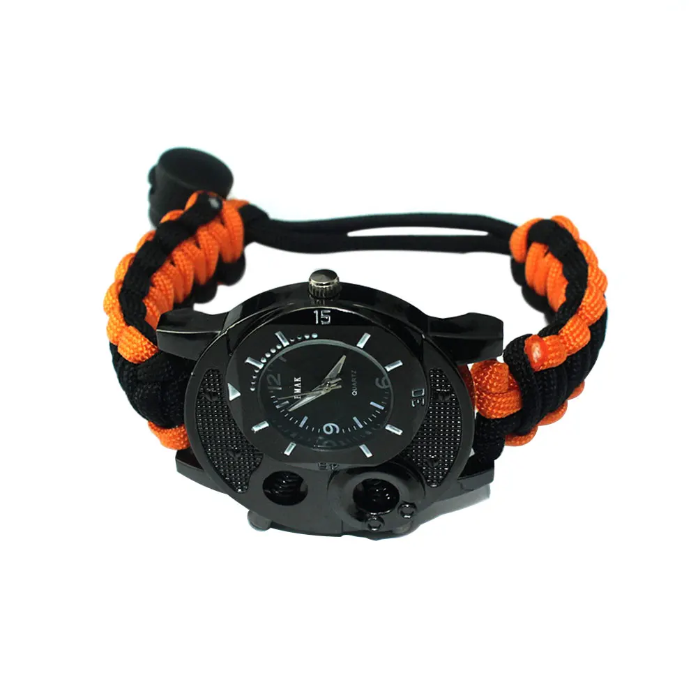 

Outdoor Survival Watch Camping Rescue Wrist Emergency Multifunctional Adjustable Nylon Strap Spring Clasp Bracelet Paracord