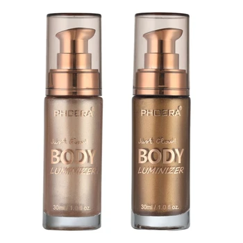 

Phoera 2pcs Body High Gloss Body Luminizer Makeup Cream Liquid Brighten - 101 Rose Gold & 103 Glistening Bronze