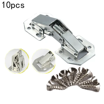 

Kitchen Cupboard Cabinet Door Hinges Tool 90 Degree Opening Angle 3\" 10pcs Set
