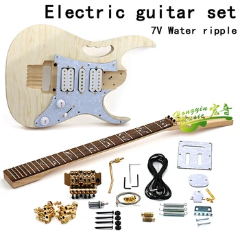 

Quilted Maple Electric Guitar DIY Kit Set Basswood Body Rosewood Fingerboard Durable Maple Neck Guitar Accessories