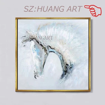 

Animal Snow-White Horse Oil Painting 100% Hand painted Beautiful Modern Paintings On Canvas Wall Art Home Decoration