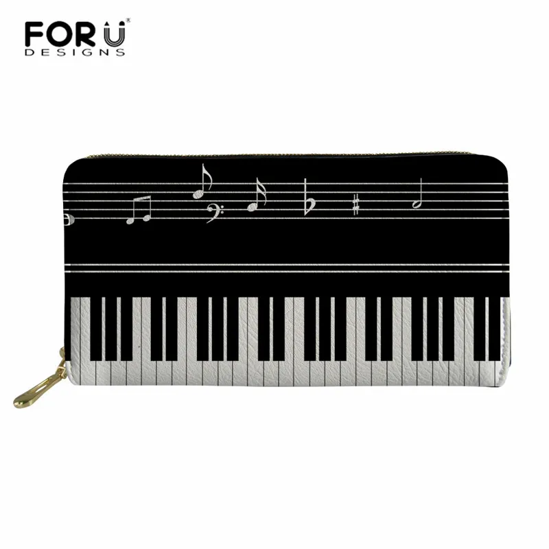 H7388Z21 FORUDESIGNS/кошелек с принтом пианино, клатч для женщин, милый кошелек, женские длинные кошельки на молнии, держатель для карт, монета, органайзер для денег - Цвет: H7388Z21