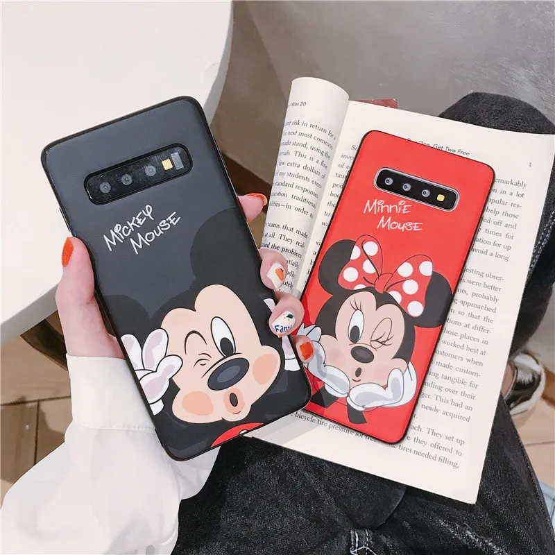 LPWZHMG Mickey Minnie Silicon Phone Case For Samsung Galaxy S10 Plus S8 S9 Cute Cartoon Back Cover Coque |