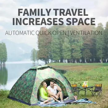 

1-4Person Polyester Hiking Ultraviolet-Proof Tent Durable Double Layer Tent Bedding Need To Build Camouflage Tent Folding Tent