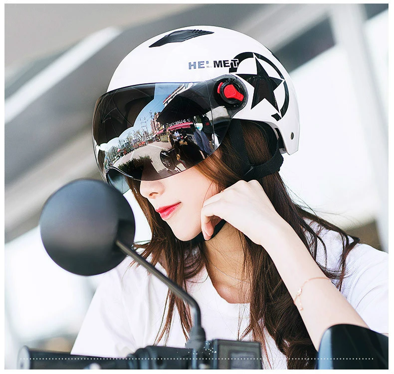 Motorcycle Helmet Scooter Bike Open Face Half Anti-UV Safety Motocross Helmets