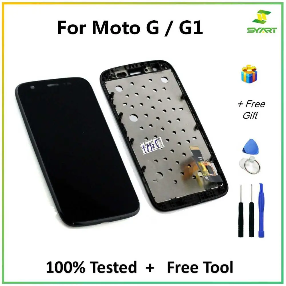 Beste Voor Motorola G G1 Lcd Touch Screen Met Frame Digitizer Vergadering Vervangende Onderdelen + Tools Voor Moto G XT1032 XT1033 Lcd S
