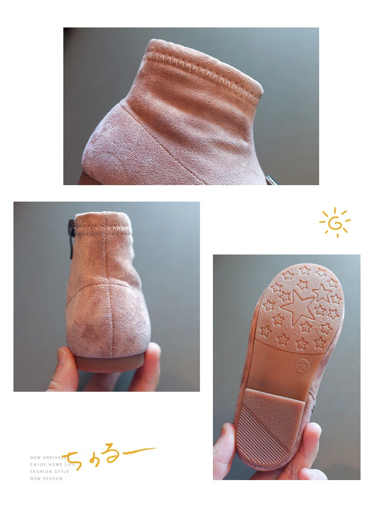 New Winter Kids Princess Boots Baby Girls Ankle Boots Children Sweet Soft Boots Black Brand Shoes Fashion Party Boots Warm Boots
