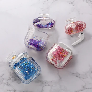 

For Apple AirPods case Perfume Bottle Wireless Bluetooth Headset Cover Luxury Quicksand Transparent silicone Earphone case coque