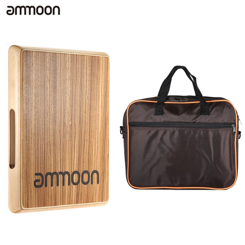 Ammoon-Instrumento de suspensión de tambor de mano plano, compacto, de viaje, Cajon, 31,5x24,5x4,5 cm, con caja plana de viaje, bolsa de transporte