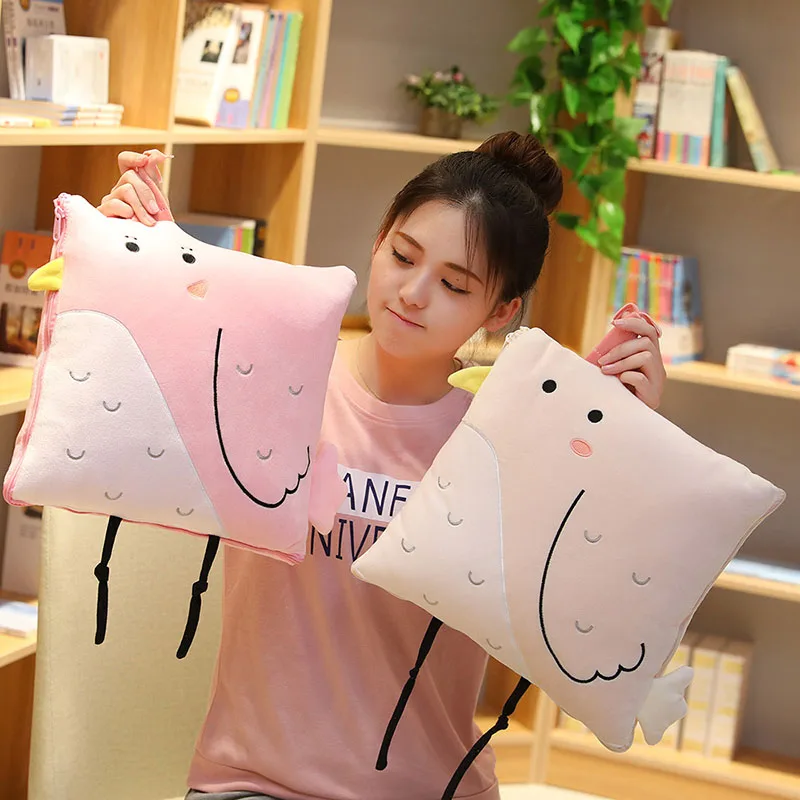 

Coushin Pillow+Blanket Suit Forest Animal Pillow Cotton Nap Pillow 5 Style Unfolding The Quilt Cushion Cartoon Decoration