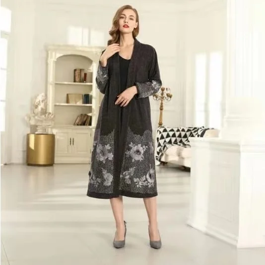 astounding  Top Quality New 2020 Spring Autumn Winter Long Cardigan Jackets Women Luxurious Embroidery Long Sle