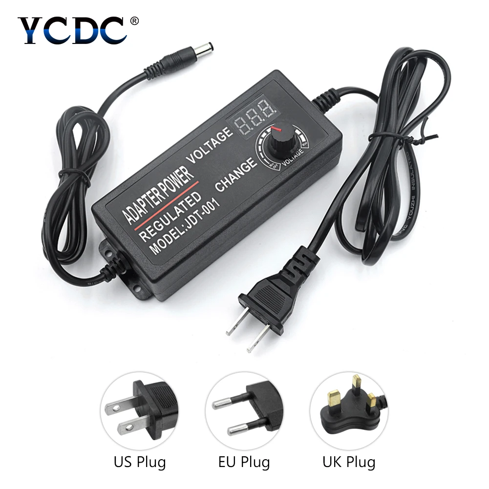 DC 3-12 V/3-24 V/4-24 V/9-24 V Универсальный Регулируемый адаптер питания зарядное устройство с экраном дисплея напряжения DC 5,5x2,1/2,5mm