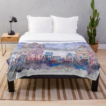 

London Cityscape Throw Blanket Soft Sherpa Blanket Bed Sheet Single Knee Blanket Office Nap Blanket
