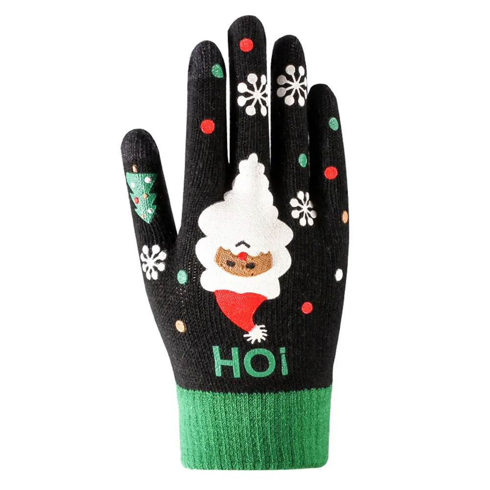 Versatilely простые высококачественные женские зимние перчатки для сенсорного экрана Рождественские теплые и Плюшевые Вязаные перчатки handschoenen