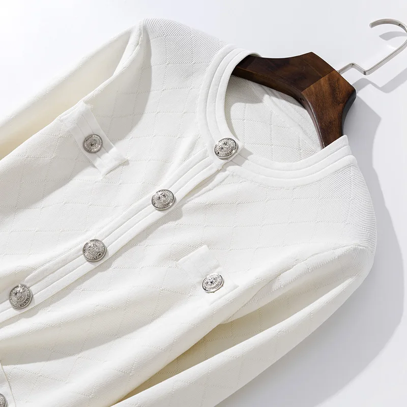 Women sexy sheath cardigan autumn winter new brand designer runway single breasted long sleeve knitted white cardigans