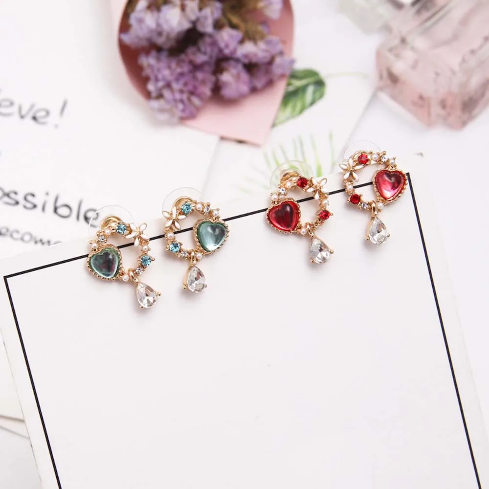 New Small Fresh Girl Heart Love Bow Earrings Leaves Flowers Tassel Temperament Hundred Matching Accessories | Украшения и