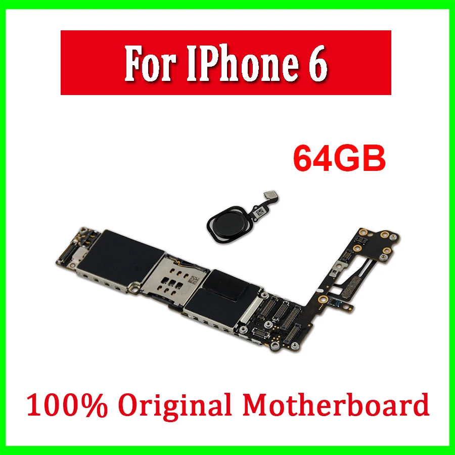 

For iPhone 6 Original Motherboard Unlocked Logic Board With Touch ID Good Working Mainboard With IOS Full Chips 16GB 64GbB 128GB