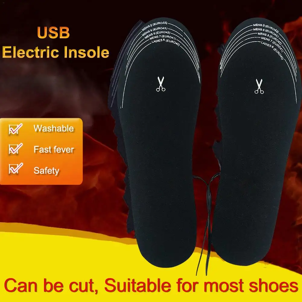1 пара USB подогревом обувные стельки для ног коврик для ног, теплые носки коврик для зимних видов спорта на открытом воздухе отопление стельки зимняя теплая Foot1