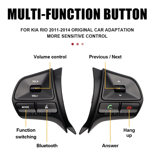 רכב הגה בקרת לקאיה ריו 2011 2014 אודיו Bluetooth טלפון נפח מתג להחליף חלקי רכב-2