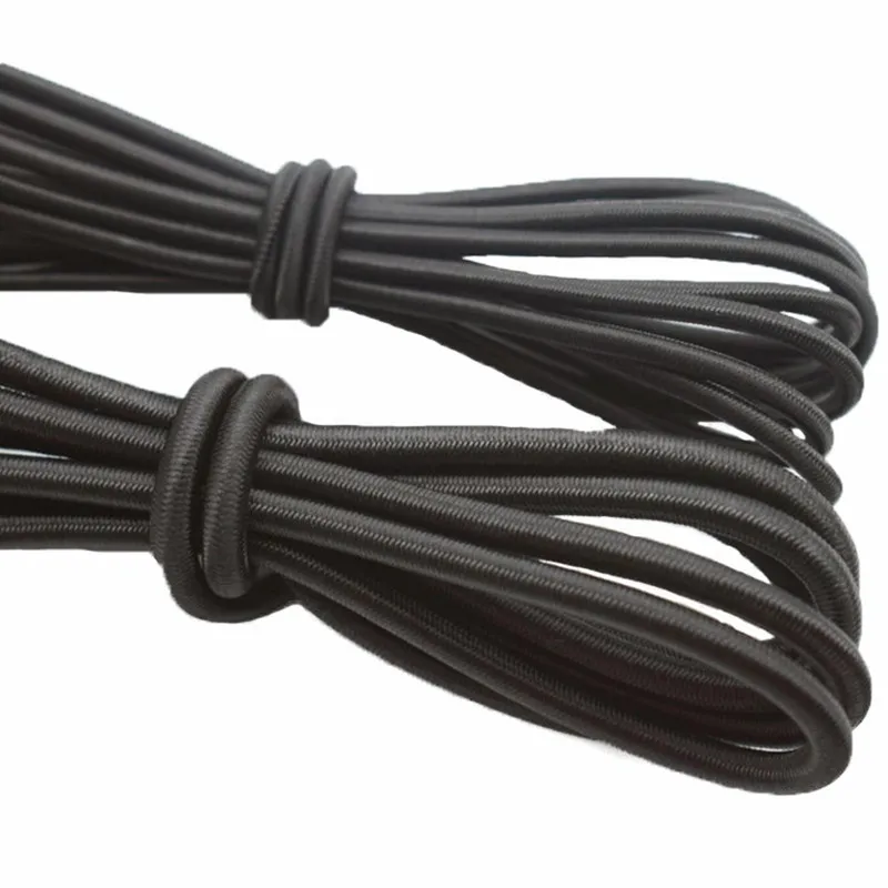 Black White High-Quality Round Elastic Band 1mm-15mm Round Elastic Rope Rubber Band Elastic Line DIY Sewing Accessories 5meters