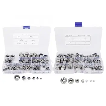 

304 Stainless Steel Self-Locking Nuts M3 M4 M5 M6 M8 M10 M12 Hex Nut Fasteners Assortment Kit wood screw and nuts